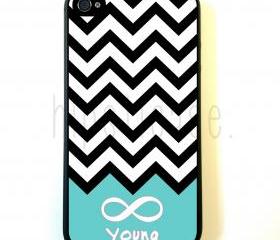 Forever Young Chevron Teal iPhone 5 Case - For iPhone 5/5G - Designer TPU Case Verizon AT&T Sprint