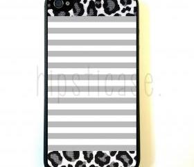 Grey Stripes Leopard iPhone 5 Case - For iPhone 5/5G - Designer TPU Case Verizon AT&T Sprint